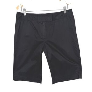 For The Republic Bermuda Shorts Womens 12 Black Cotton Blend Stretch Casual